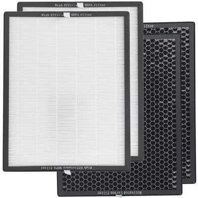 Black and White Dual HEPA & Activated Carbon Air Purifier Filter