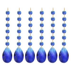 Unique Bargains Crystal Pendants Teardrop Beads for DIY Lamp Arts Crafts Decoration 6 Pcs - 1 of 4
