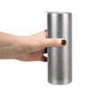 Elanze Designs Floral Squirrel with Acorn 20 Ounce Double-Walled Stainless Steel Insulated Slim Travel Tumbler with Lid and Straw, Silver Sparkle - 4 of 4
