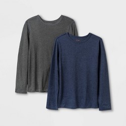 BNWT Boys Sz 14 Target Brand Blue/Grey Brooklyn Logo Long Sleeve Tee Shirt Top