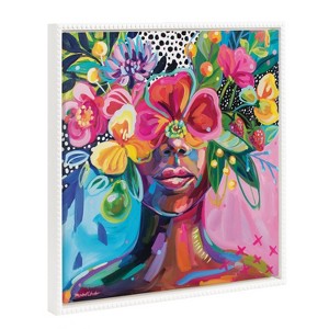 Kate & Laurel All Things Decor 22"x22" Sylvie Beaded She Was A Curious Mind Framed Canvas by Rachel Christopoulos White - 1 of 4