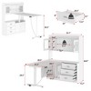Famapy Liftable Desk Computer Desk Large Desktop All-in-One Composite Storage Cabinet White - 3 of 4