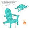 Costway 2PCS Patio Folding Adirondack Chair Weather Resistant Cup Holder Yard - 2 of 4