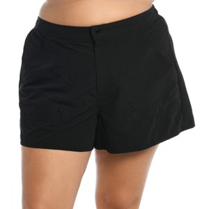 Maxine of Hollywood Women's Plus-Size 3" Woven Swim Boardshorts - 1 of 2