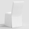 Samy Skirted Slipcover Dining Chair Twill White - Threshold™: Elegant Upholstered Seat, Rubberwood Frame, 250lb Capacity - image 4 of 4