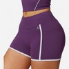 Anna-Kaci Active Active Women's High Waist Biker Shorts with Contrast Piping and Seamless Stretch Fabric - 3 of 4