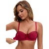 INSPIRE CHIC Women's Convertible Bra Half Cup French Underwire Maximizer Push Up Bow Decoration Lingerie - 4 of 4
