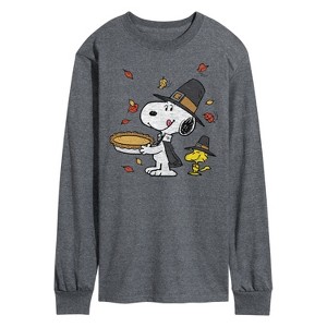 Men's - Peanuts - Thanksgiving Scene Long Sleeve Graphic T-Shirt - 1 of 4