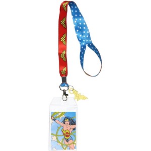 Wonder Woman Lanyard with Metal Charm and Clear ID Holder - 1 of 4