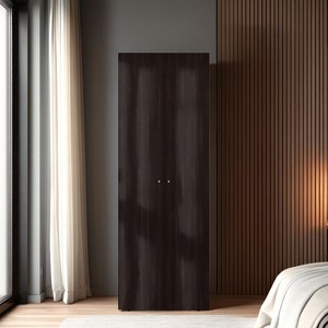 CAVINAS Armoire Wardrobe Closet,Tall Wardrobe Cabinet with 2 Doors and 4 Shelves,Wooden Wardrobe for Bedroom,Dressing Room,Apartment - 1 of 4