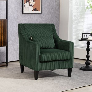 CAVINAS Modern Upholstered Accent Chair with Scooped Arms, Corduroy Fabric Armchair for Bedroom, Apartment, Office or Waiting Room - 1 of 4