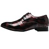 Santimon Men's Floral Printed Patent Leather Lace-Up Dress Oxford Shoes - 2 of 4