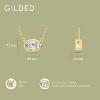 GILDED 1 CTTW Lab-Grown Diamond Bezel Solitaire Pendant, 2.5 Micron 14K Gold-Plated Sterling Silver, Gold Vermeil, 18" Chain, Tarnish-Resistant - 4 of 4