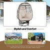 Whisen Outdoor Swivel Chair with Cushions, Patio Rattan Egg Chair with Rocking Function - 4 of 4