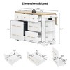 Sapphtopaz Modern Kitchen Island with 6 Drawers&Pull Out Trash Can Storage,Rolling Kitchen Cart with Power Outlet&Open Side Racks for Kitchen - 4 of 4