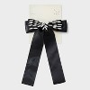 Satin Gemstone Bow Hair Barrette - A New Day™ Black - 2 of 3