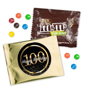 12 Pcs 100th Birthday Candy M&M's Party Favor Packs - Milk Chocolate by Just Candy - 1 of 2