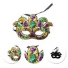 Unique Bargains Colorful Sequins Party Mask Purple Green Yellow 1Pc - 3 of 4