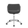TiramisuBest Contemporary Grey Faux Leather Task Chair: Adjustable Height, 360¡ã Swivel, Chrome Base & Casters - 4 of 4
