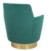Kumasinova 360° Swivel Barrel Chair, Teddy Accent Chair, Armchair/Reading Chair for Living Room, Round Barrel Chair with Gold Stainless Steel Base - 3 of 4
