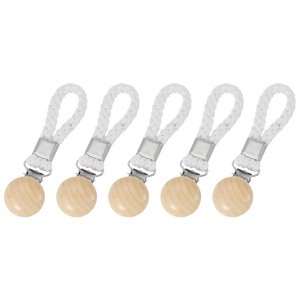 Unique Bargains Cotton Loop Wooden Clothing Towel Storage Clips 4.3" 5 Pcs - 1 of 4