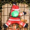 4.9 FT Lighted Christmas Inflatable Decoration, Inflatable Hanging Santa Claus with Gift Bag Funny Blow Up Yard Decorations for Yard Lawn Garden Decor - 4 of 4