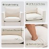 34 Wide Swivel Accent Chair, Upholstered Armchair with Plump Back Pillow for Living Room, Bedroom, Reading Corner, or Lounge Area - Beige - 3 of 4