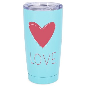 Elanze Designs Love Stitched Up Heart Wrap-Around Design 20 Ounce Stainless Steel On-The-Go Coffee Mug, Thermal Travel Tumbler with Leak Resistant - 1 of 4