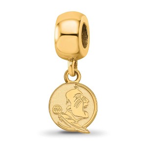 Black Bow Jewelry 14k Yellow Gold Plated Sterling Silver Florida State Seminoles NCAA Bead Charm - 1 of 4