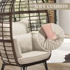 YARDSIGHT Egg-Shaped Rattan Lounge Chair with Ottoman Cushioned PE Wicker & Iron Frame Accent Chair for Cozy Indoor or Outdoor Seating - 4 of 4