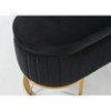Airsurfer Oval Velvet Storage Bench with Metal Legs, Upholstered Lift-Top Ottoman Bench for Bedroom, Living Room, or Entryway - 4 of 4