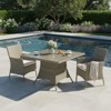 Covers & All Malibu 60 in Square Dining Table, Willow Flat Wicker w / Glass Top - 3 of 4