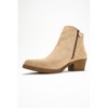 JAYER Beige Suede Leather Double-Zip Block Heel Boot (Women) beige suede 9 Forever & Always Shoes US - 4 of 4