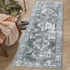 COZONY Washable Vintage Floral Distressed Low Pile Non Slip Area Rug - 2 of 4