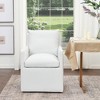 KINWELL 25" Performance Fabric Upholstered Rolling Dining Armchair - 2 of 4