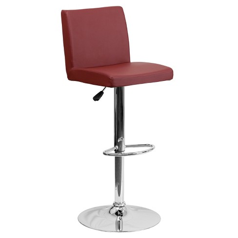 Flash Furniture Contemporary Burgundy Vinyl Adjustable Height