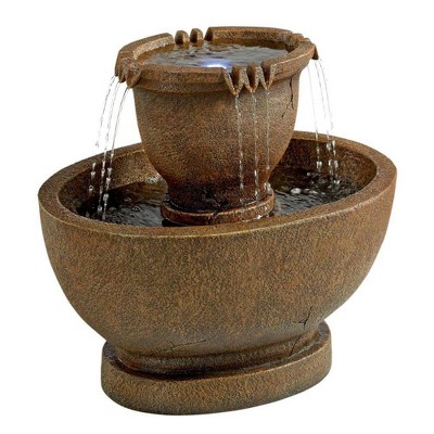 Large Richardson Oval Urns Cascading Garden Fountain - Acorn Hollow