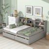 NicBex Full Size Daybed with Storage Wooden Day Bed Frame with 2 Spacious Drawers and Storage Shelves for Bedrooms - 3 of 4