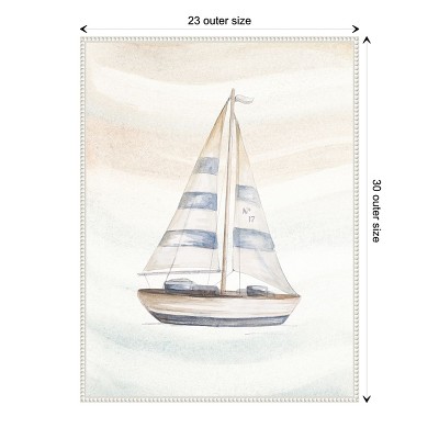Nautical Sailboat Canvas Print with Beaded Frame