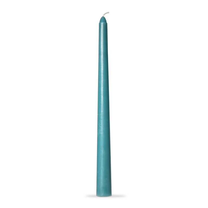 tag Color Studio 12" Traditional Taper Unscented Smokeless Paraffin Wax Candle Teal, Set of 4, Burn Time 8 hrs., 2 of 4