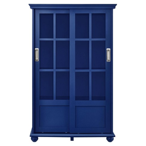 Capewood Bookcase With Sliding Glass Doors 51 Blue Room Joy