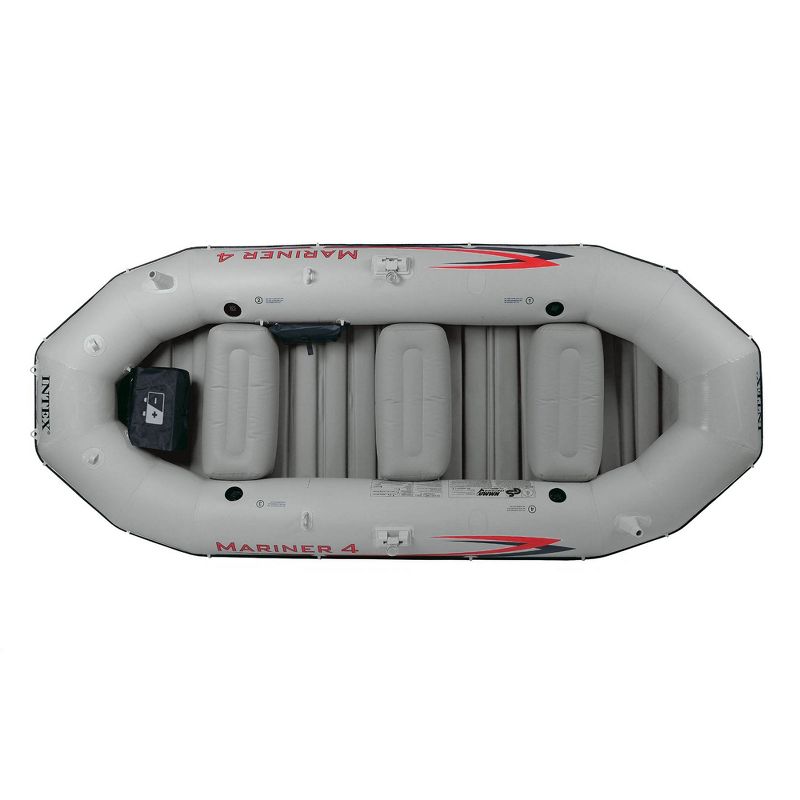 Intex Mariner 4, 4-Person Inflatable Boat Set with Aluminum Oars and High Output Air Pump for Fishing and Boating in Rivers and Lakes, 2 of 7