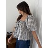 Women's Lakeland Floral Striped Peasant Top - Aureum - 2 of 4