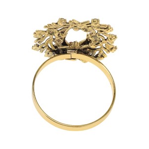 Unique Bargains Napkin Rings Stainless Steel Red Green Gold Tone 1Pc - 1 of 3