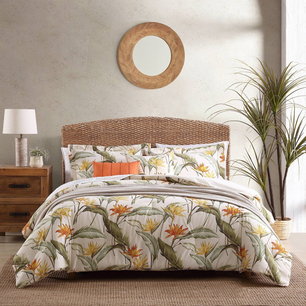 Photos - Bed Linen Tommy Bahama 5pc King Birds of Paradise Comforter Bonus Set Beige - : Includes Shams & Decorative Pillows, OEKO-TEX Certified 