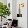 DORESshop 1-Light Metal Black and Gold Wall Sconce Lighting, Modern Wall Light Fixture for Living Room Bedroom Bedside - 2 of 4