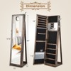 Tangkula Lockable Jewelry Cabinet Large Capacity Makeup Organizer with Full-Length Mirror Built-in Makeup Mirror 5 Storage Shelves - 4 of 4