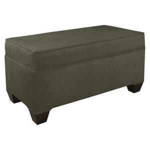 Skyline Custom Upholstered Box Seam Storage Bench - Skyline Furniture , Velvet Silver