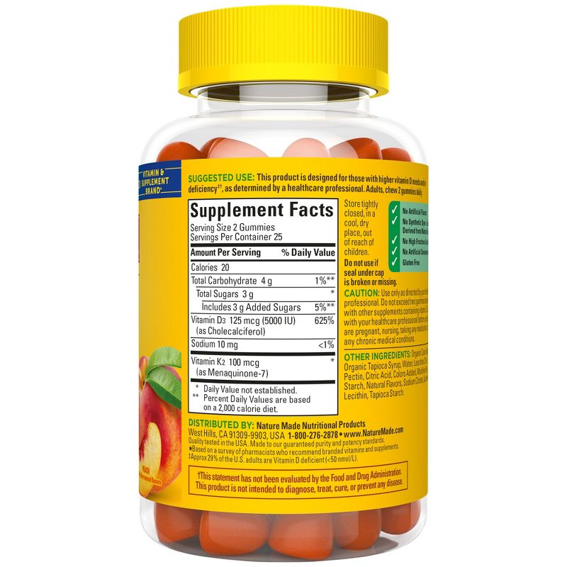 Nature Made D3+K2 Gummies - 50ct, 3 of 5
