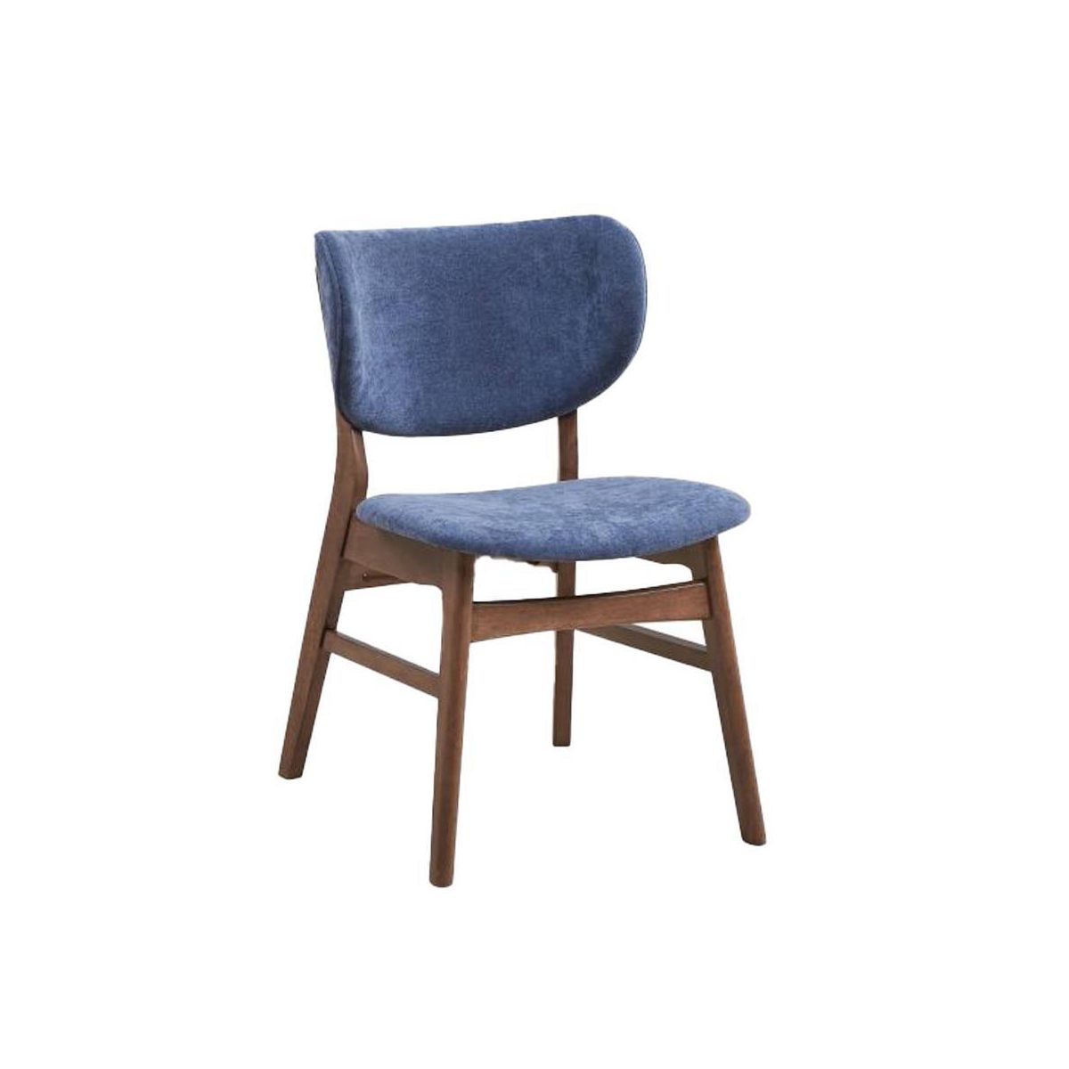 Acme Furniture Bevis Dining Chair Blue Fabric/Walnut Finish - thumbnail 5